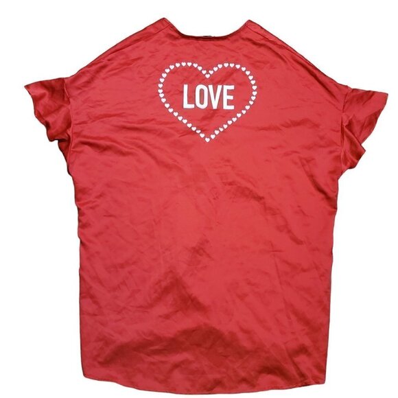 Victoria's Secret‎ Satin Flounce Kimono Robe Ruffle Tie Heart Love Red One Size - Picture 2 of 7